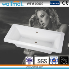 Bañera de acrílico blanca rectangular, mercancías sanitarias de la tina de baño